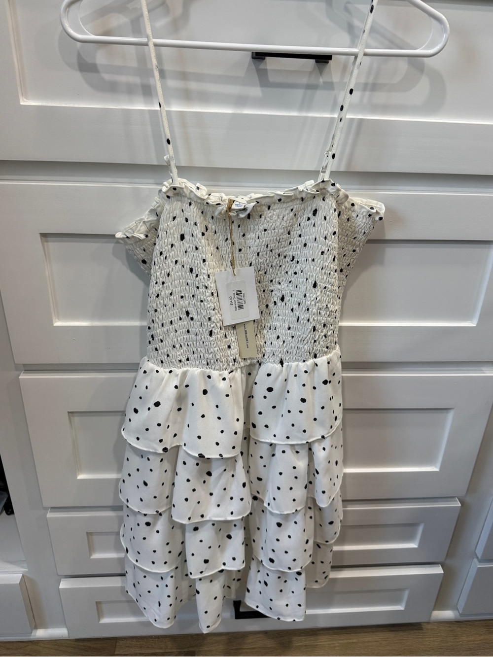She & White Polka Dot Ruffle Sundress
